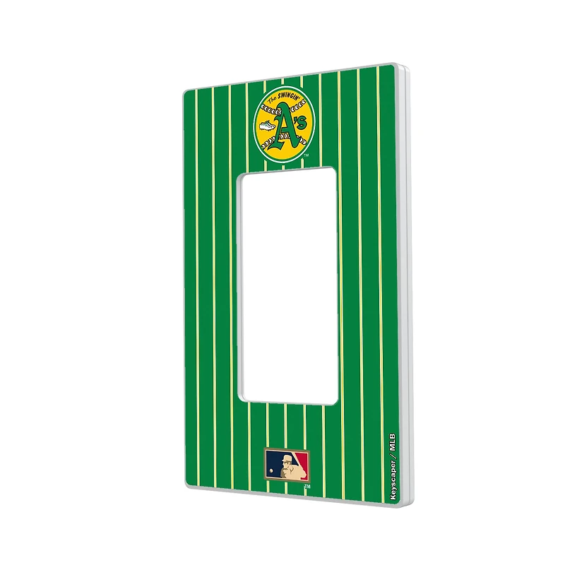 Athletics 1971-1981 Cooperstown Pinstripe Single Rocker Light Switch Plate