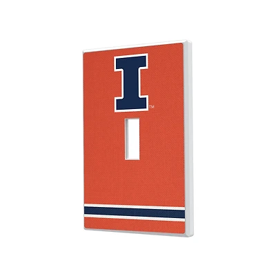Illinois Fighting Illini Stripe Design Single Toggle Light Switch Plate