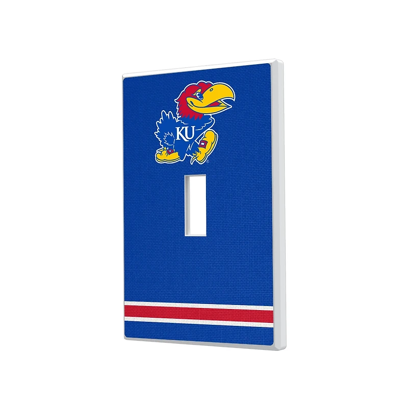 Kansas Jayhawks Stripe Design Single Toggle Light Switch Plate