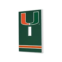 Miami Hurricanes Stripe Design Single Toggle Light Switch Plate