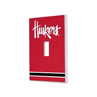 Nebraska Huskers Stripe Design Single Toggle Light Switch Plate