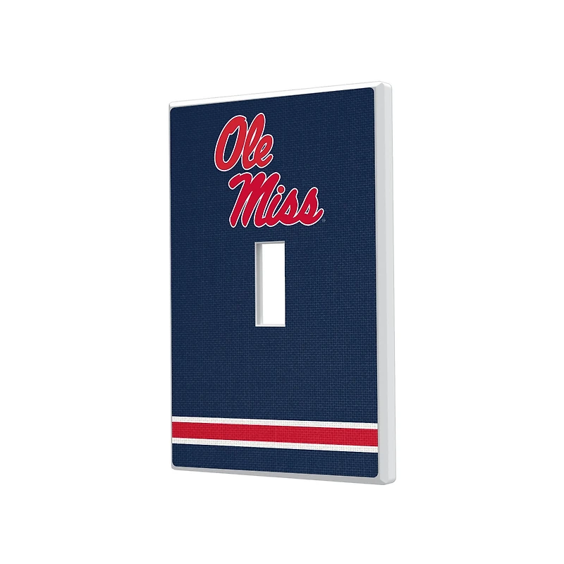 Ole Miss Rebels Stripe Design Single Toggle Light Switch Plate