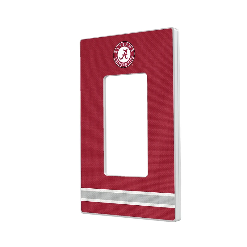Alabama Crimson Tide Stripe Design Single Rocker Light Switch Plate