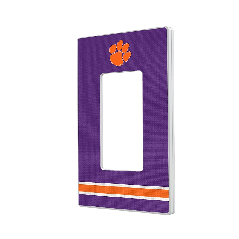 Clemson Tigers Stripe Design Single Rocker Light Switch Plate