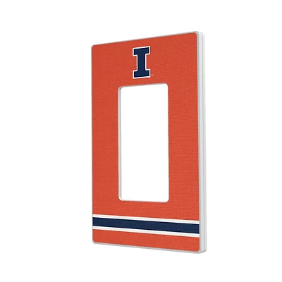 Illinois Fighting Illini Stripe Design Single Rocker Light Switch Plate