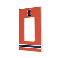 Illinois Fighting Illini Stripe Design Single Rocker Light Switch Plate