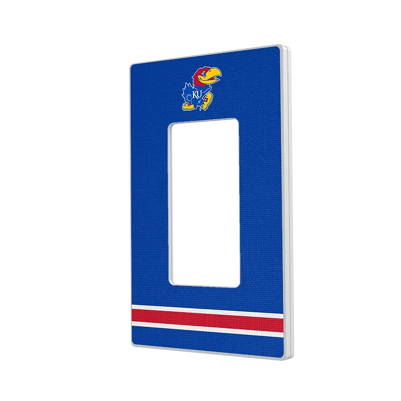 Kansas Jayhawks Stripe Design Single Rocker Light Switch Plate