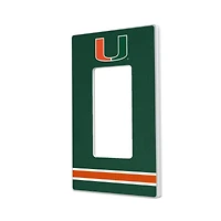 Miami Hurricanes Stripe Design Single Rocker Light Switch Plate