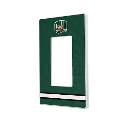 Ohio Bobcats Stripe Design Single Rocker Light Switch Plate