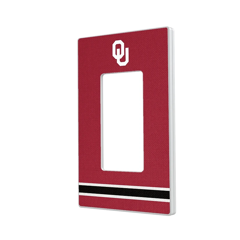 Oklahoma Sooners Stripe Design Single Rocker Light Switch Plate