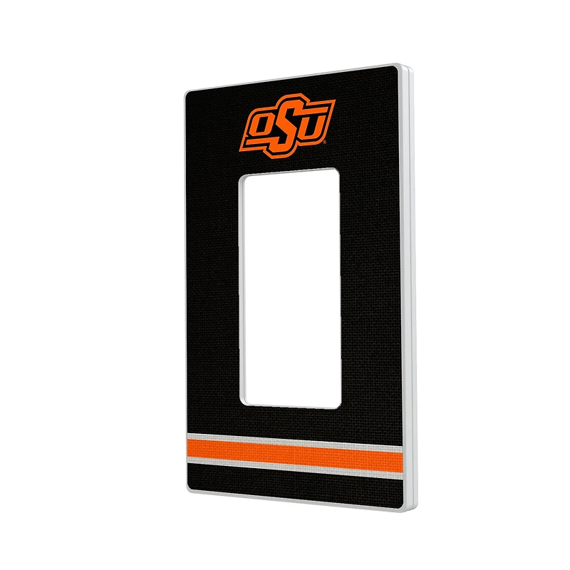 Oklahoma State Cowboys Stripe Design Single Rocker Light Switch Plate