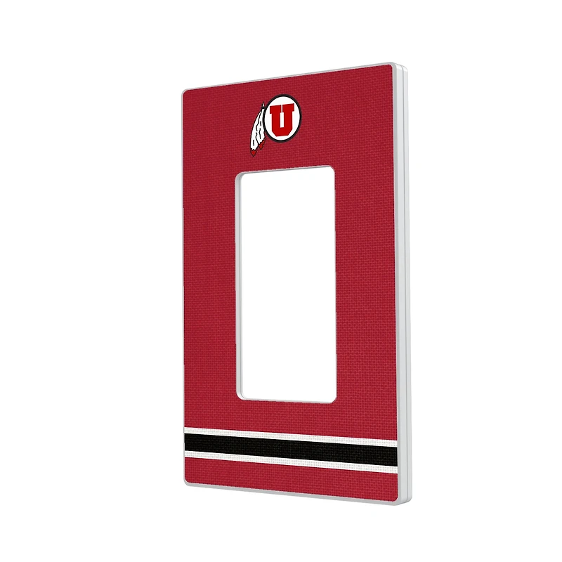 Utah Utes Stripe Design Single Rocker Light Switch Plate