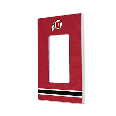 Utah Utes Stripe Design Single Rocker Light Switch Plate