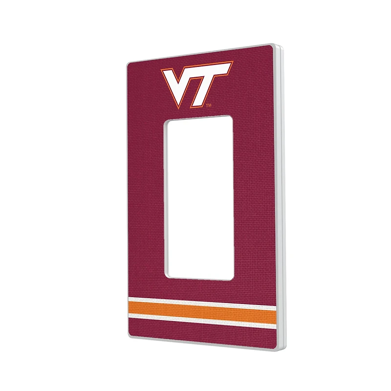 Virginia Tech Hokies Stripe Design Single Rocker Light Switch Plate