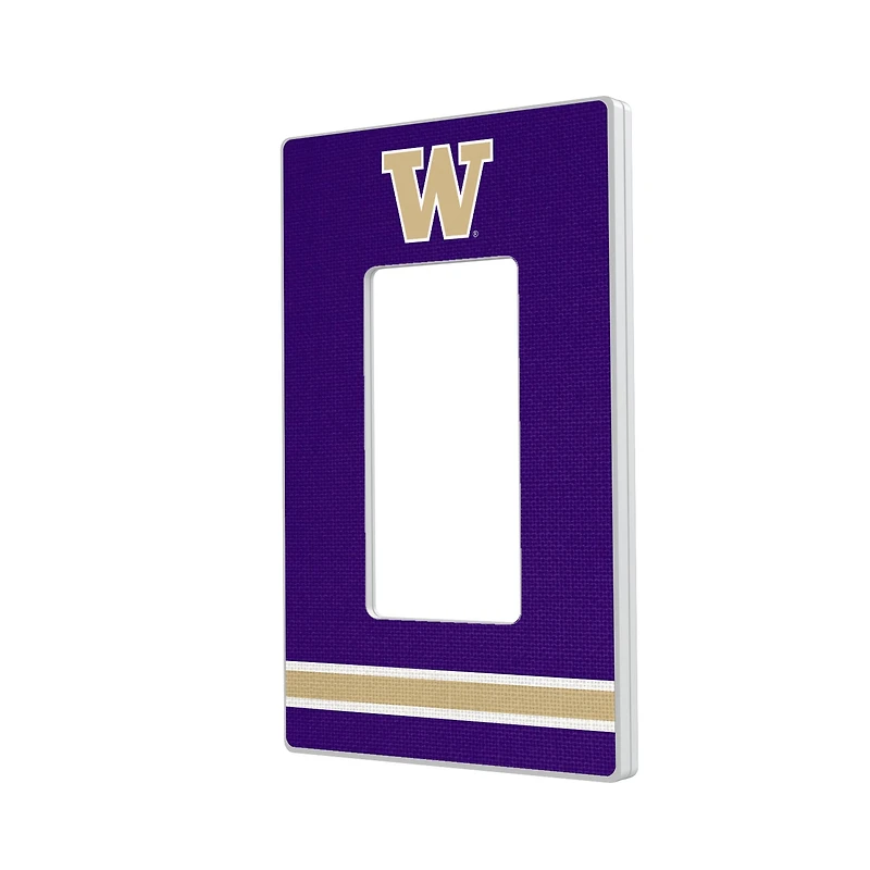 Washington Huskies Stripe Design Single Rocker Light Switch Plate