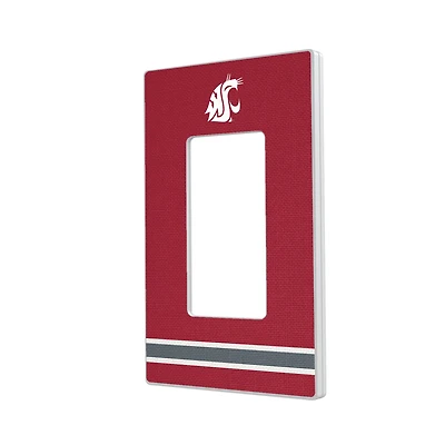 Washington State Cougars Stripe Design Single Rocker Light Switch Plate