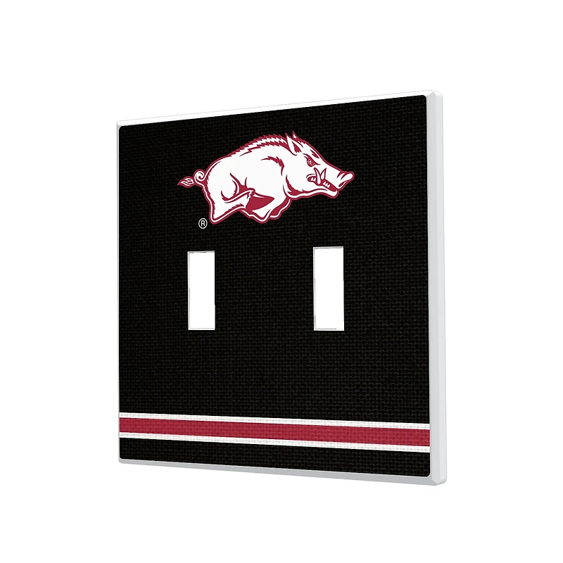 Arkansas Razorbacks Stripe Design Double Toggle Light Switch Plate