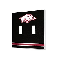 Arkansas Razorbacks Stripe Design Double Toggle Light Switch Plate