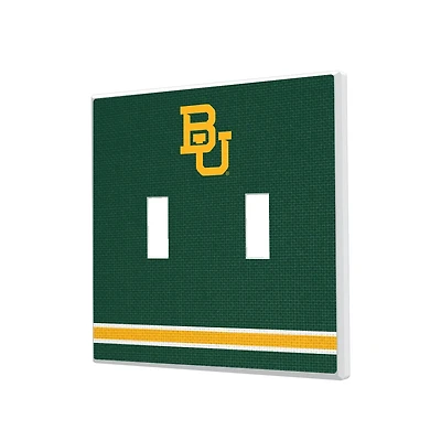 Baylor Bears Stripe Design Double Toggle Light Switch Plate