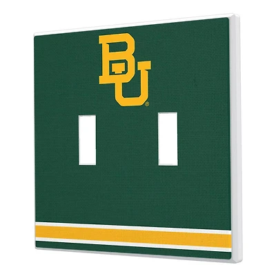 Baylor Bears Stripe Design Double Toggle Light Switch Plate