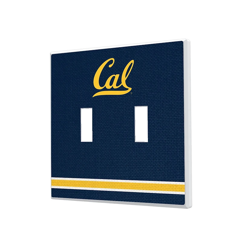 Cal Bears Stripe Design Double Toggle Light Switch Plate