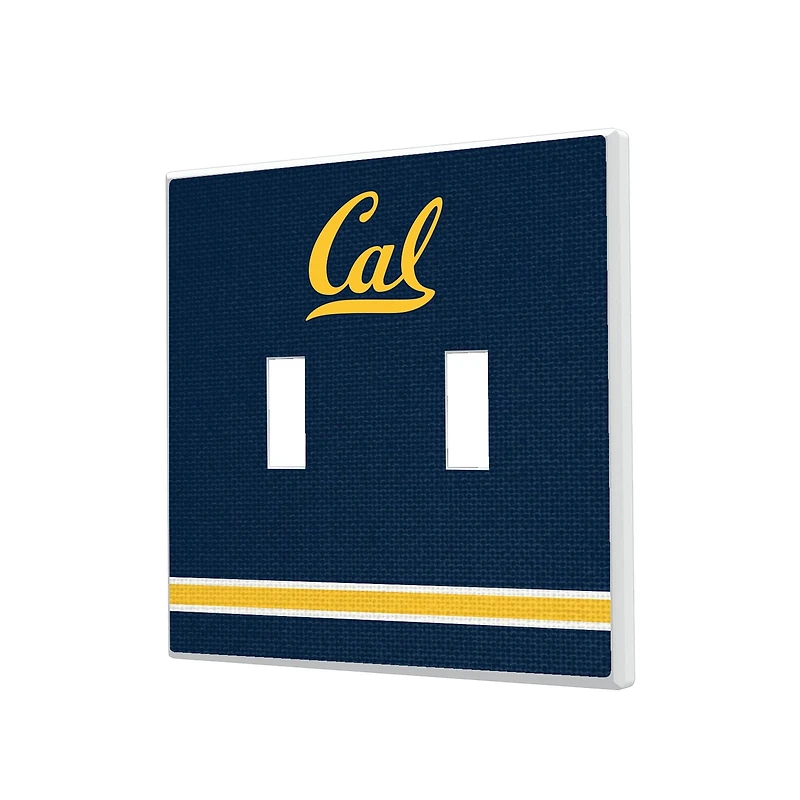 Cal Bears Stripe Design Double Toggle Light Switch Plate