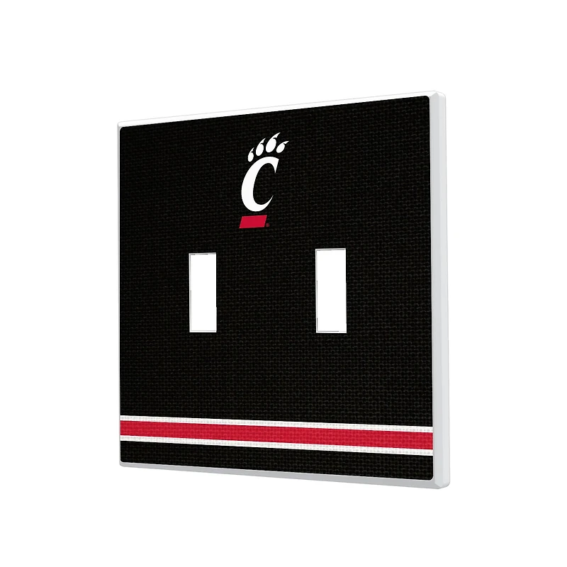 Cincinnati Bearcats Stripe Design Double Toggle Light Switch Plate