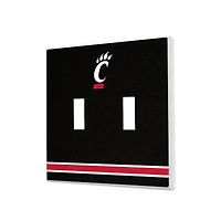 Cincinnati Bearcats Stripe Design Double Toggle Light Switch Plate