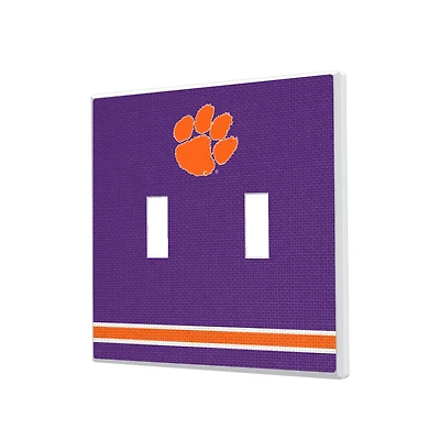 Clemson Tigers Stripe Design Double Toggle Light Switch Plate