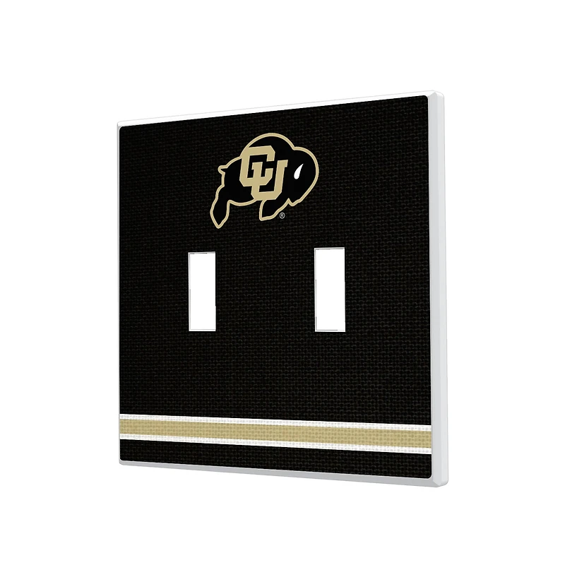 Colorado Buffaloes Stripe Design Double Toggle Light Switch Plate