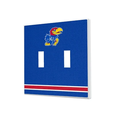 Kansas Jayhawks Stripe Design Double Toggle Light Switch Plate