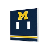 Michigan Wolverines Stripe Design Double Toggle Light Switch Plate