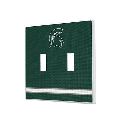 Michigan State Spartans Stripe Design Double Toggle Light Switch Plate