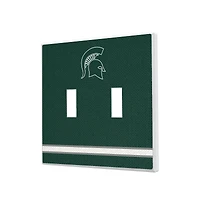 Michigan State Spartans Stripe Design Double Toggle Light Switch Plate
