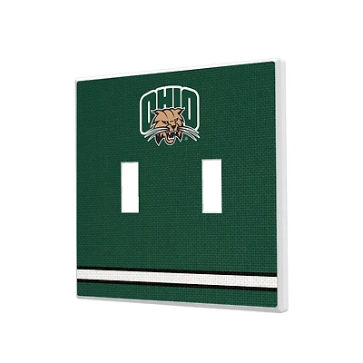 Ohio Bobcats Stripe Design Double Toggle Light Switch Plate