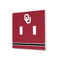 Oklahoma Sooners Stripe Design Double Toggle Light Switch Plate