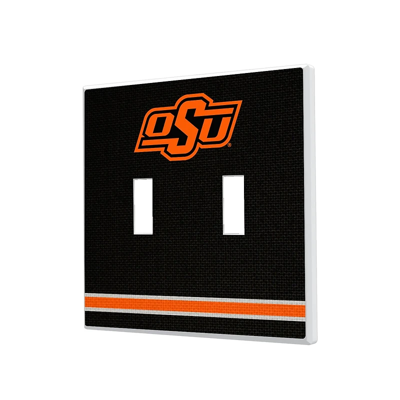 Oklahoma State Cowboys Stripe Design Double Toggle Light Switch Plate