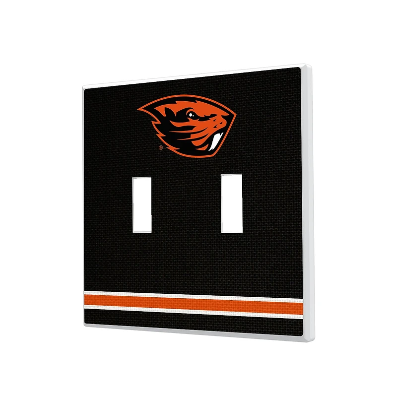 Oregon State Beavers Stripe Design Double Toggle Light Switch Plate