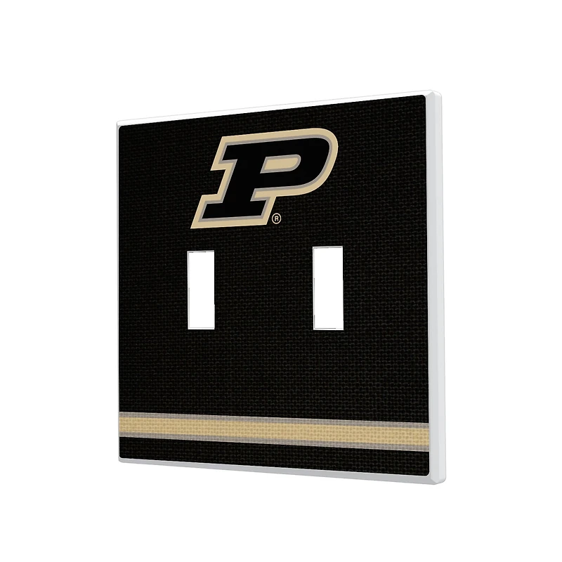 Purdue Boilermakers Stripe Design Double Toggle Light Switch Plate