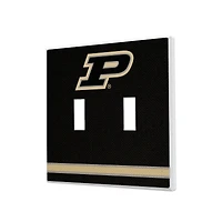 Purdue Boilermakers Stripe Design Double Toggle Light Switch Plate