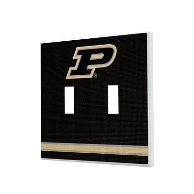 Purdue Boilermakers Stripe Design Double Toggle Light Switch Plate
