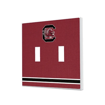 South Carolina Gamecocks Stripe Design Double Toggle Light Switch Plate
