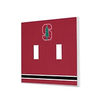 Stanford Cardinal Stripe Design Double Toggle Light Switch Plate