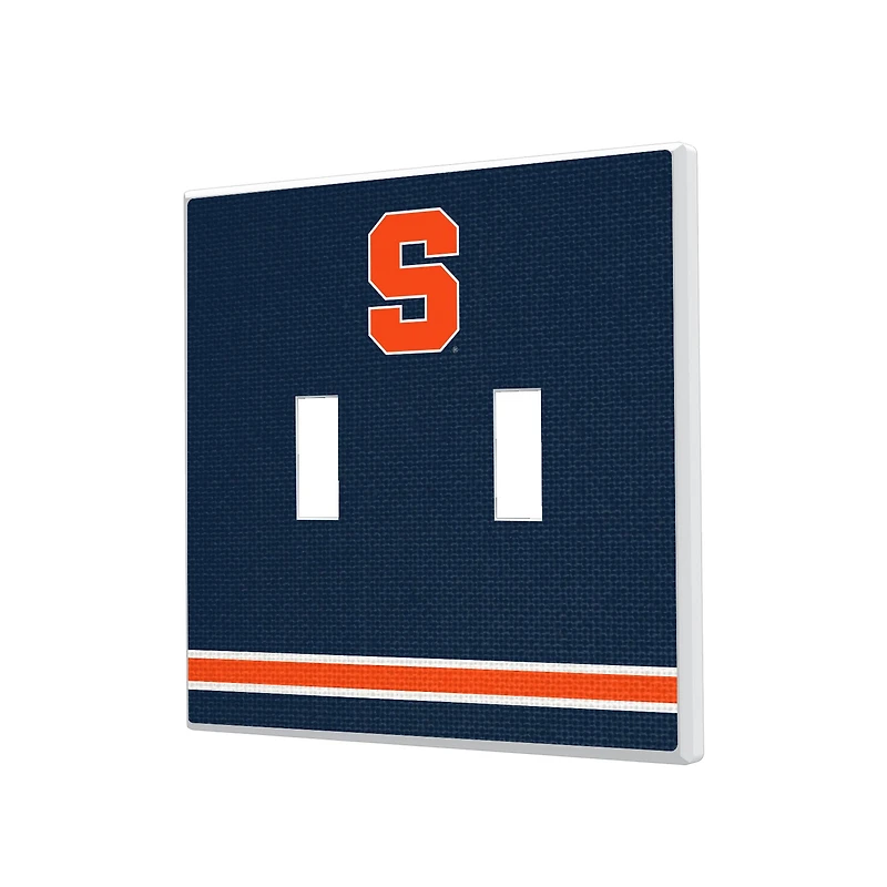 Syracuse Orange Stripe Design Double Toggle Light Switch Plate