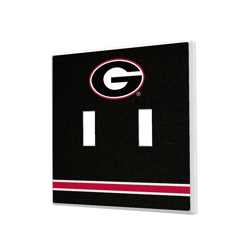 Georgia Bulldogs Stripe Design Double Toggle Light Switch Plate
