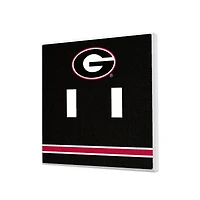 Georgia Bulldogs Stripe Design Double Toggle Light Switch Plate