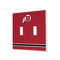 Utah Utes Stripe Design Double Toggle Light Switch Plate