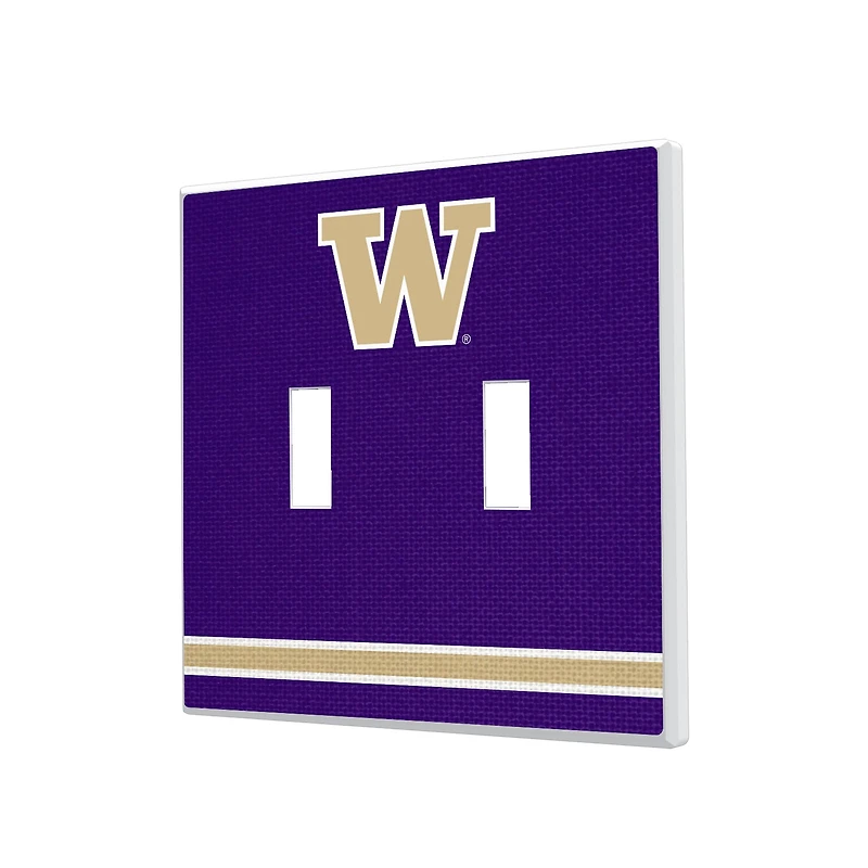 Washington Huskies Stripe Design Double Toggle Light Switch Plate
