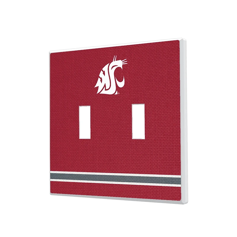 Washington State Cougars Stripe Design Double Toggle Light Switch Plate