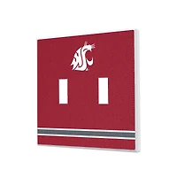 Washington State Cougars Stripe Design Double Toggle Light Switch Plate